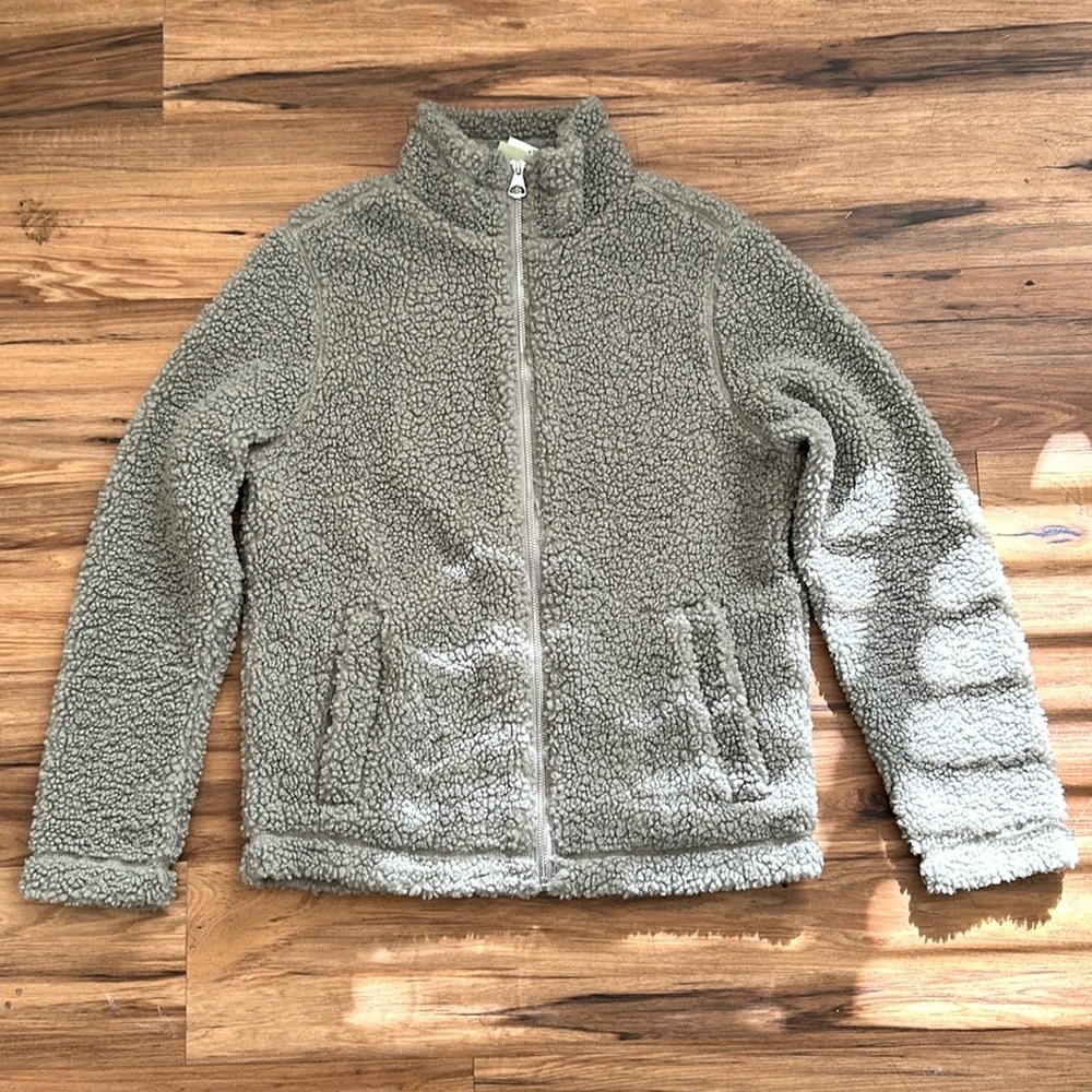 H&M Fuzzy Jacket in Olive